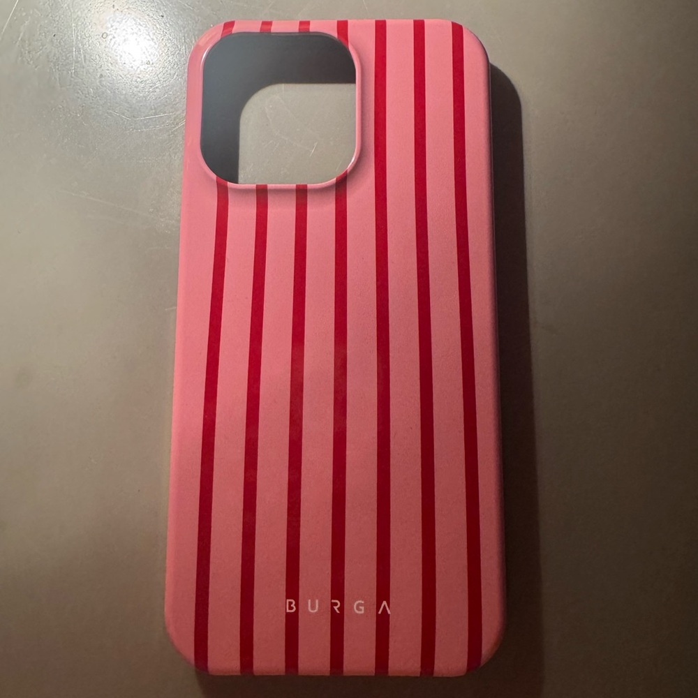 BURGA Pink Striped iPhone 15 Pro Max Case